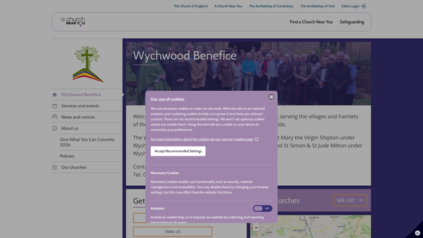 Screenshot of the The Parochial Church Council Of The Ecclesiastical Parish Of St Mary The Virgin, Shipton-Under-Wychwood website