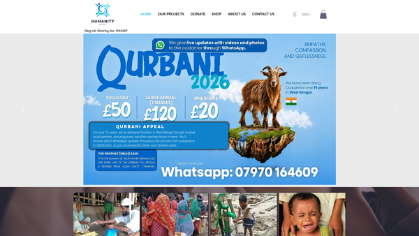 Screenshot of the Humanity Appeal website