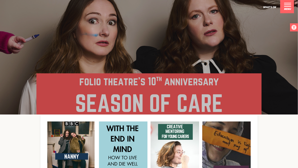 Screenshot of the Folio Theatre website