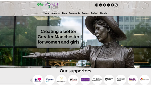 Screenshot of the Gm4women2028 website