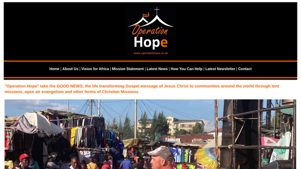 Screenshot of the Operation Hope website