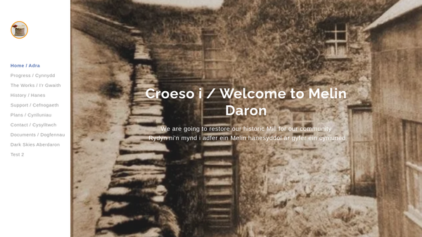 Screenshot of the Melin Daron Cyf website