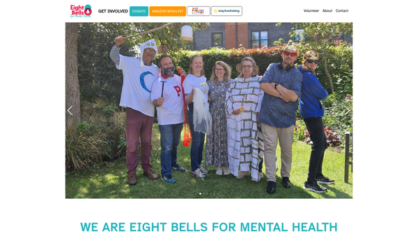 Screenshot of the Eight Bells For Mental Health website