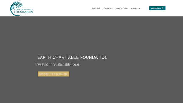 Screenshot of the Earth Charitable Foundation website