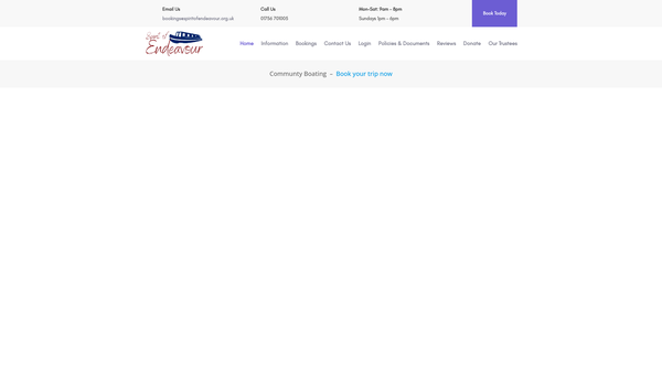 Screenshot of the Spirit of Endeavour (Yorkshire) CIO website