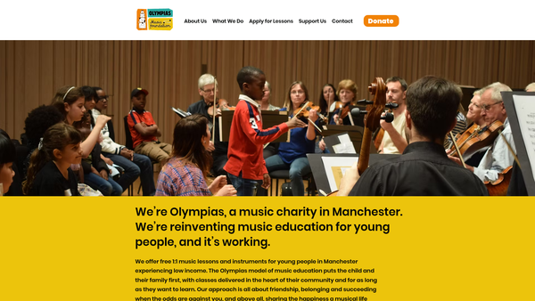 Screenshot of the Olympias Music Foundation website