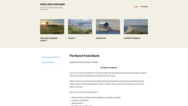 Screenshot of the Portland Foodbank website