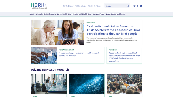 Screenshot of the Health Data Research UK website