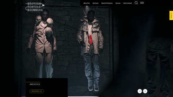 Screenshot of the British Textile Biennial website