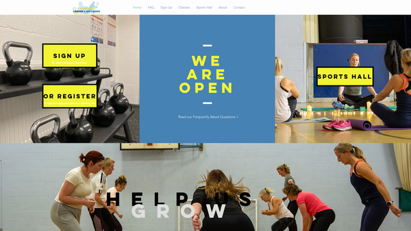 Screenshot of the Crowland Leisure & Wellbeing Centre website