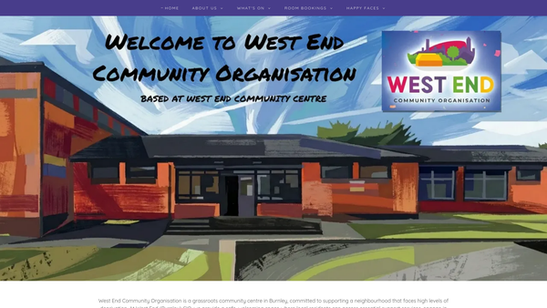 Screenshot of the West End (Burnley) CIO website