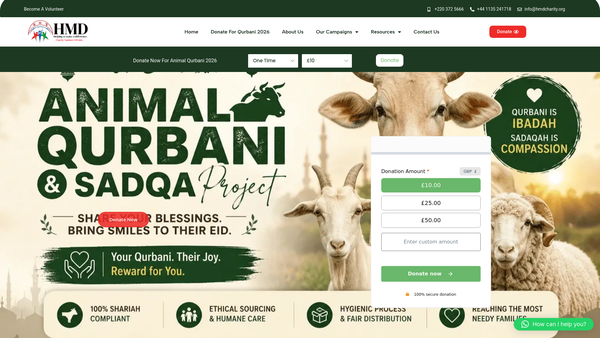 Screenshot of the Helping To Make A Difference Ltd website