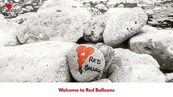 Screenshot of the Red Balloons website