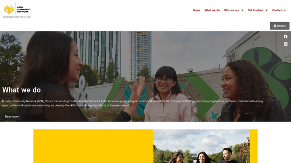 Screenshot of the Latin Community Network website