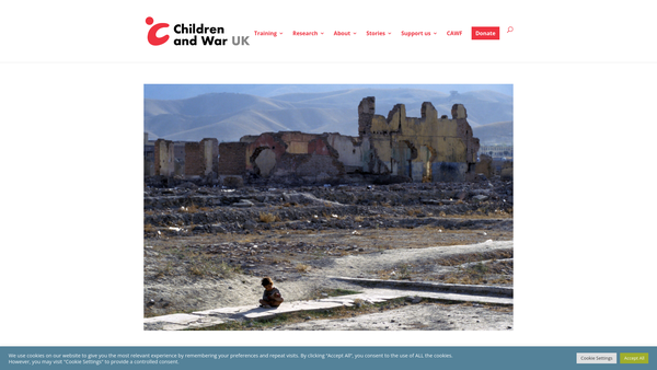 Screenshot of the Children And War (UK) website