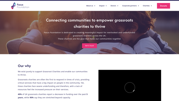 Screenshot of the Focus Foundation website