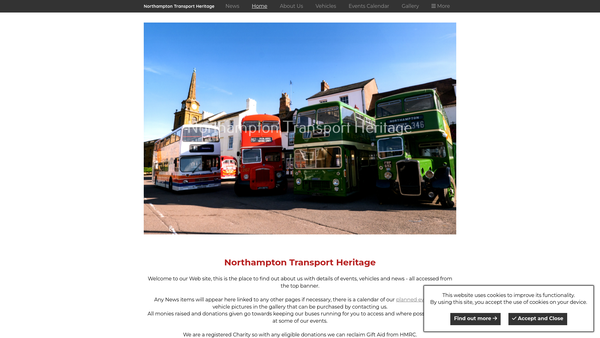 Screenshot of the Northampton Transport Heritage website
