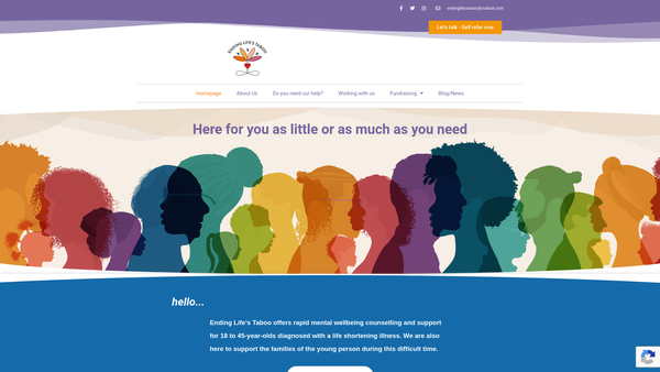 Screenshot of the Ending Life's Taboo website