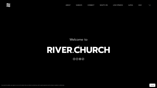Screenshot of the River Church Ipswich website
