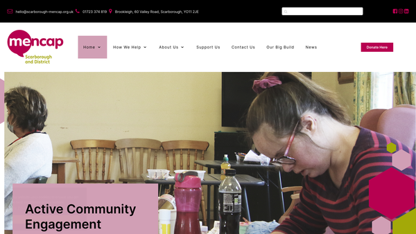 Screenshot of the Scarborough And District Mencap website