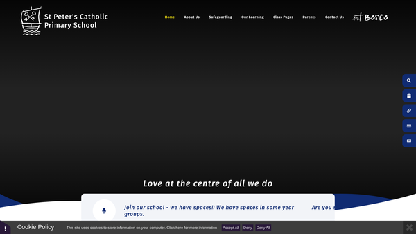 Screenshot of the Friends Of St Peter's Association website