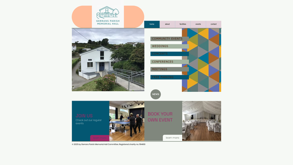 Screenshot of the Gerrans Parish Memorial Hall website