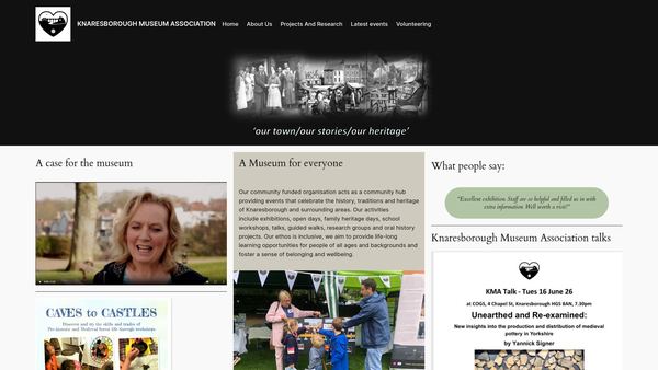 Screenshot of the Knaresborough Museum Association website