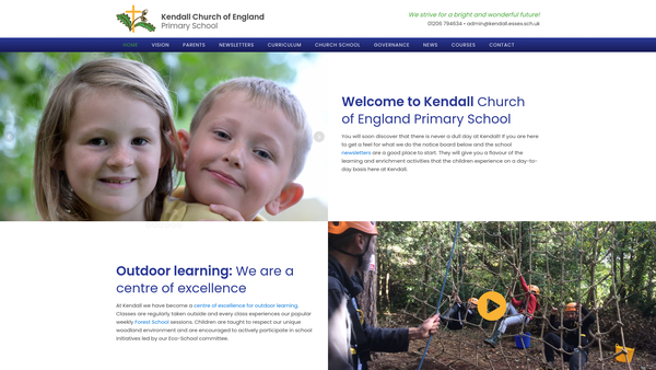 Screenshot of the Kendall C E Primary School PTA website