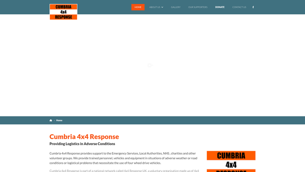 Screenshot of the Cumbria 4x4 Response website