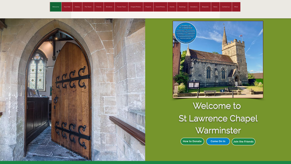 Screenshot of the St Lawrence Chapel Warminster website