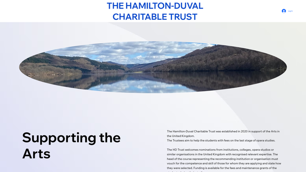Screenshot of the The Hamilton-Duval Charitable Trust website