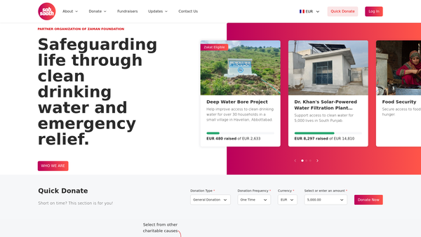 Screenshot of the The Zaman Foundation UK website