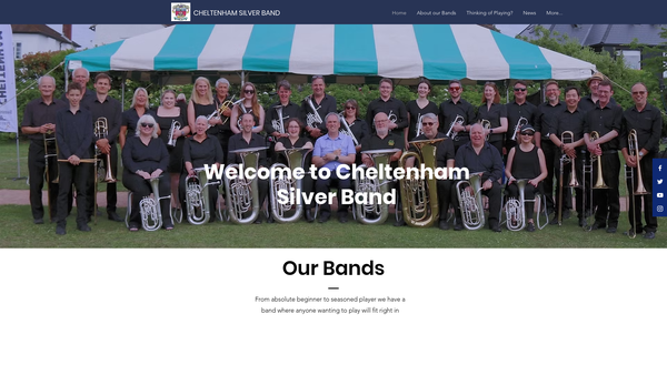 Screenshot of the Cheltenham Silver Band website