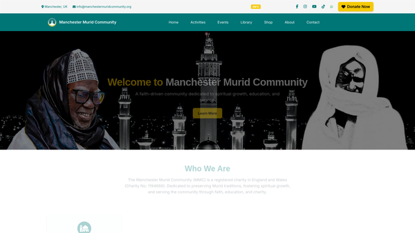Screenshot of the Manchester Murid Community website