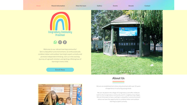 Screenshot of the Congresbury Community Preschool website