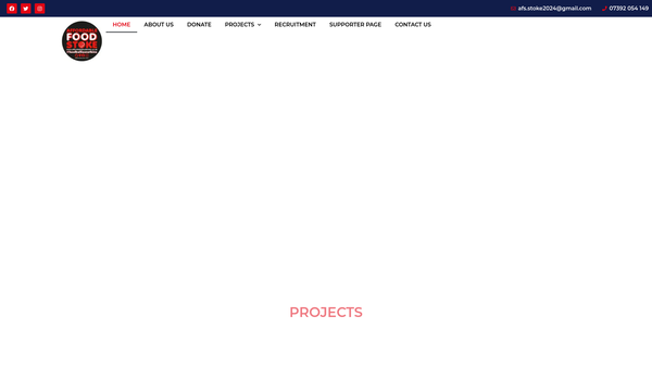 Screenshot of the Affordable Food Stoke website