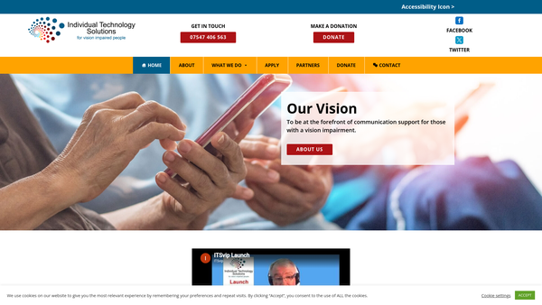 Screenshot of the Individual Technology Solutions Ltd website