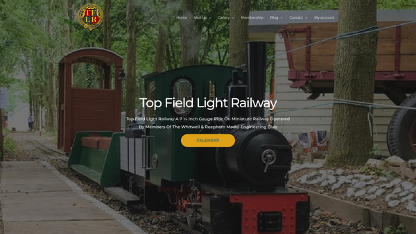 Screenshot of the Whitwell And Reepham Model Engineering Club website