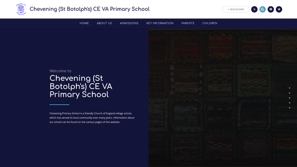 Screenshot of the Chevening Primary School Voluntary And Governor Funds website