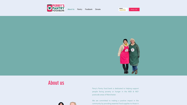 Screenshot of the Perry's Pantry Foodbank website