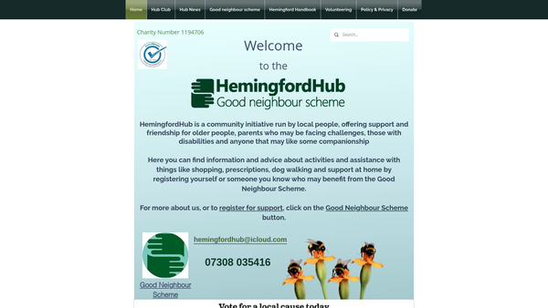 Screenshot of the Hemingfordhub website