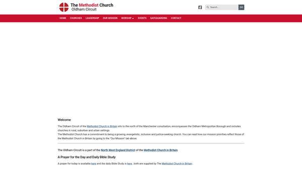 Screenshot of the Oldham Methodist Circuit website