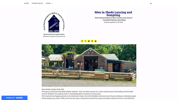 Screenshot of the Men In Sheds Lancing And Sompting website
