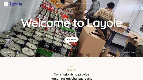 Screenshot of the Layole website