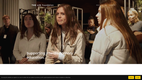 Screenshot of the The Lis Foundation website