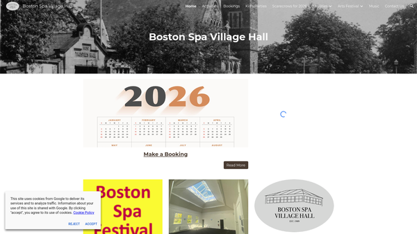 Screenshot of the Boston Spa Village Hall CIO website