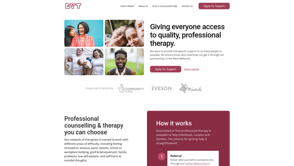 Screenshot of the Being You Therapy website