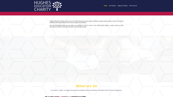 Screenshot of the Hughes Education Charity website
