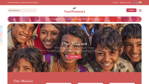 Screenshot of the Naarisamata website
