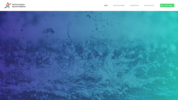 Screenshot of the Herts Inclusive Sports Initiative website